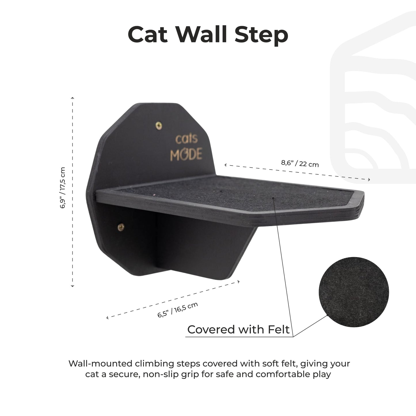 Wooden Hexagon Step - Black