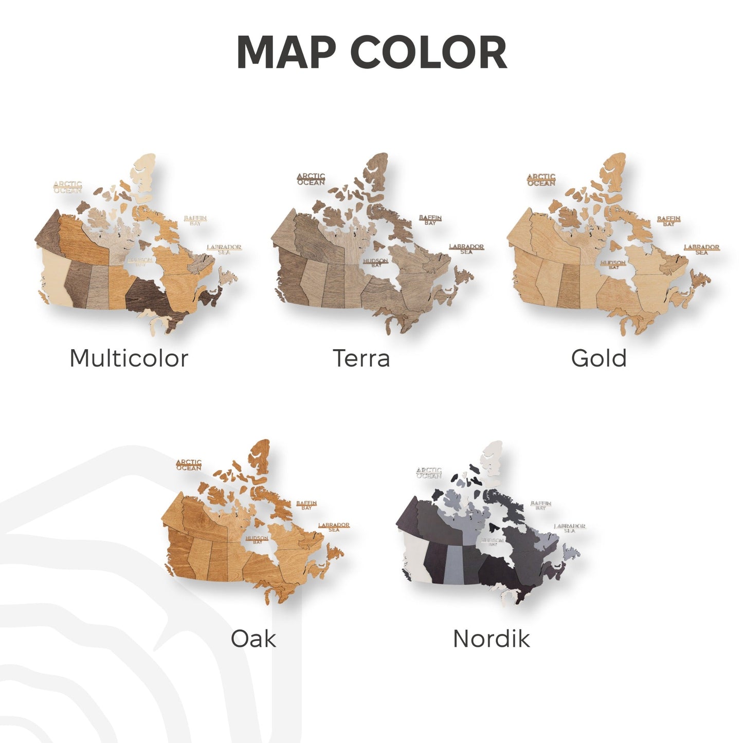 3D Wooden Map of Canada – Oak
