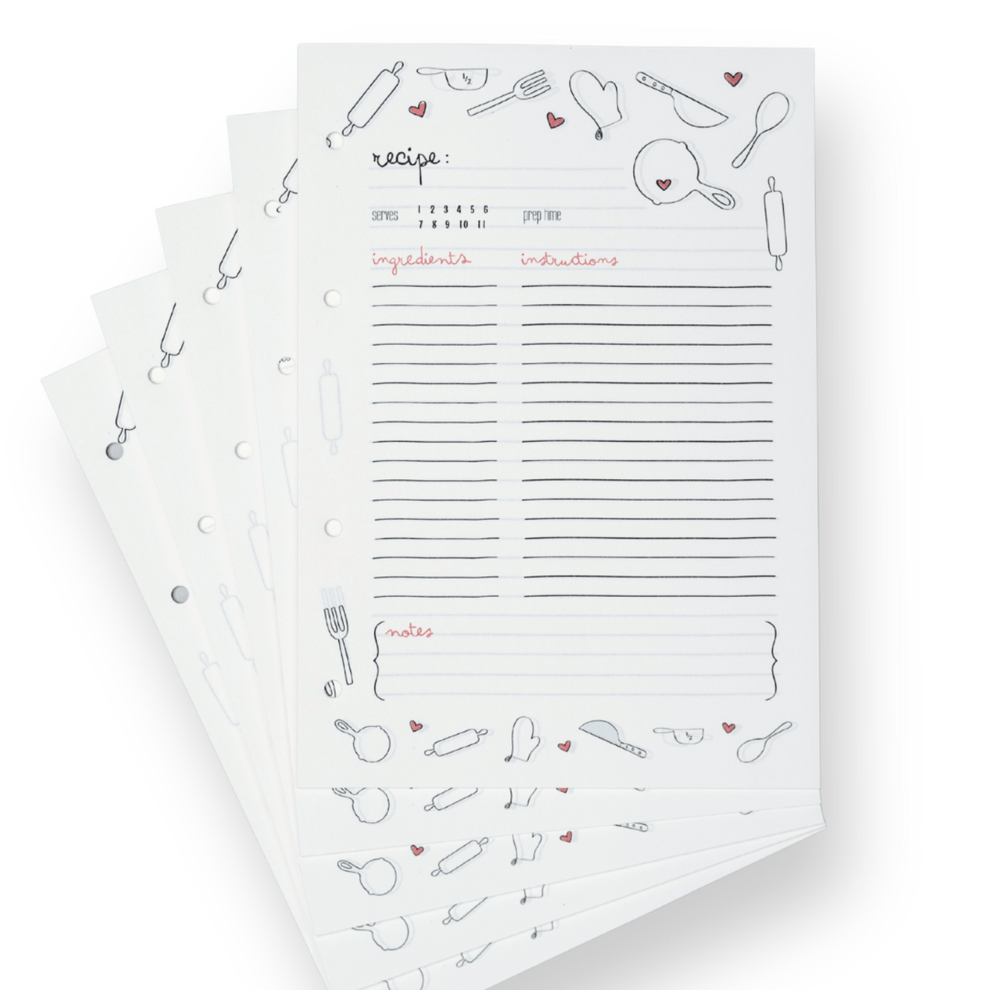 Extra Paper for Recipe Book