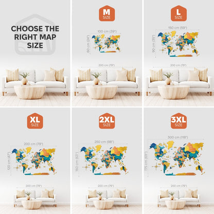3D Luminous Colored Wooden World Map Indie