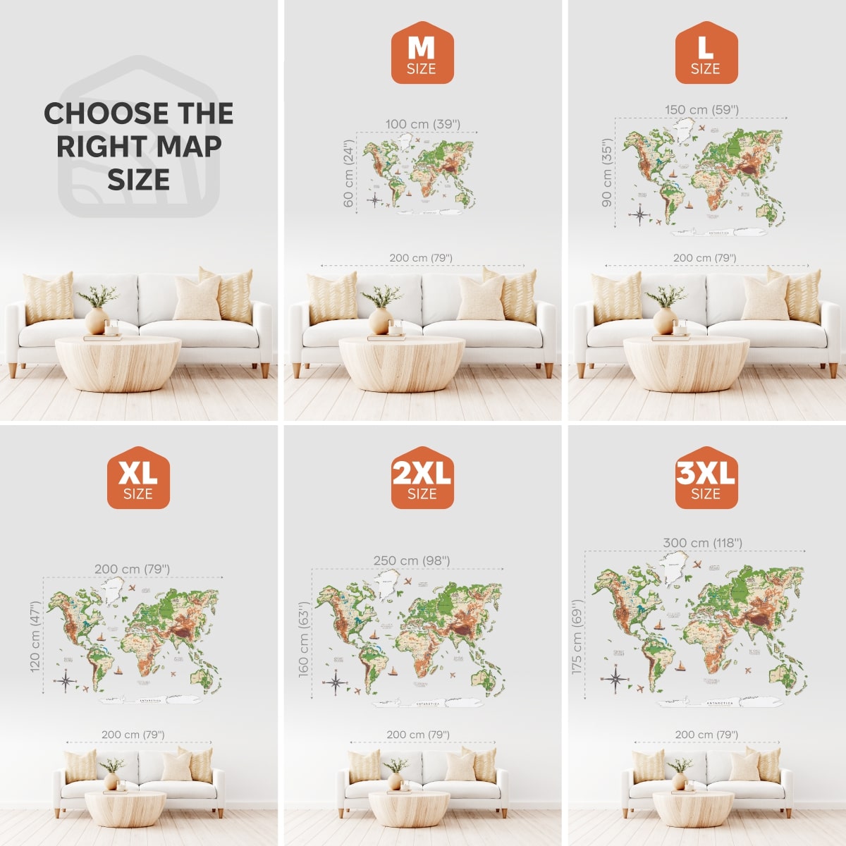 3D Luminous Colored Wooden World Map Physical