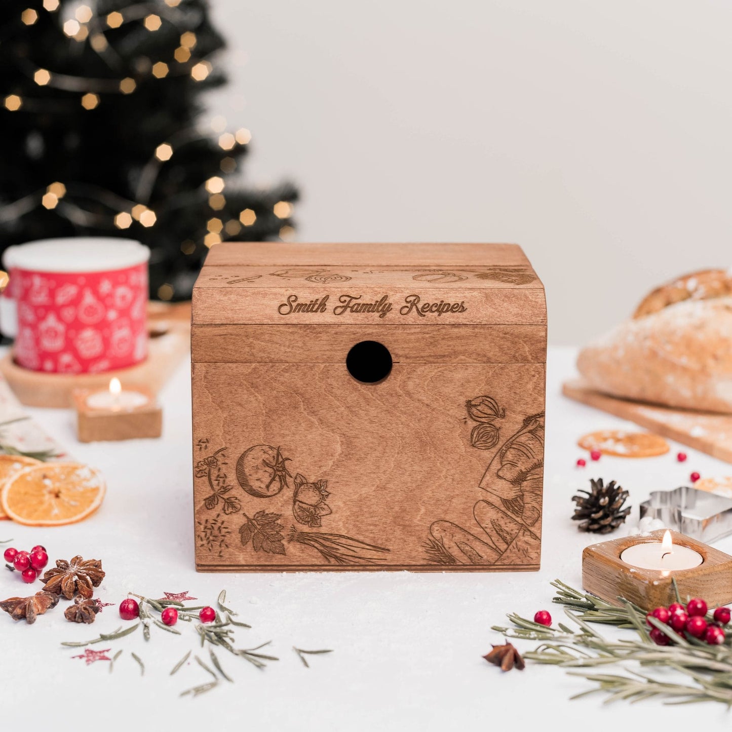 Wooden Recipe Box – Peppers Theme