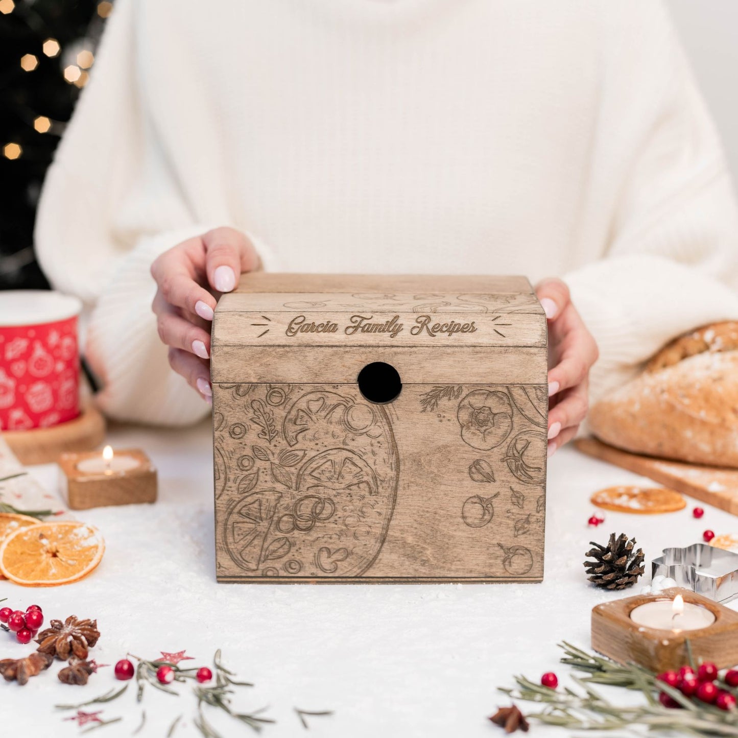 Wooden Recipe Box – Pizza Lovers Edition