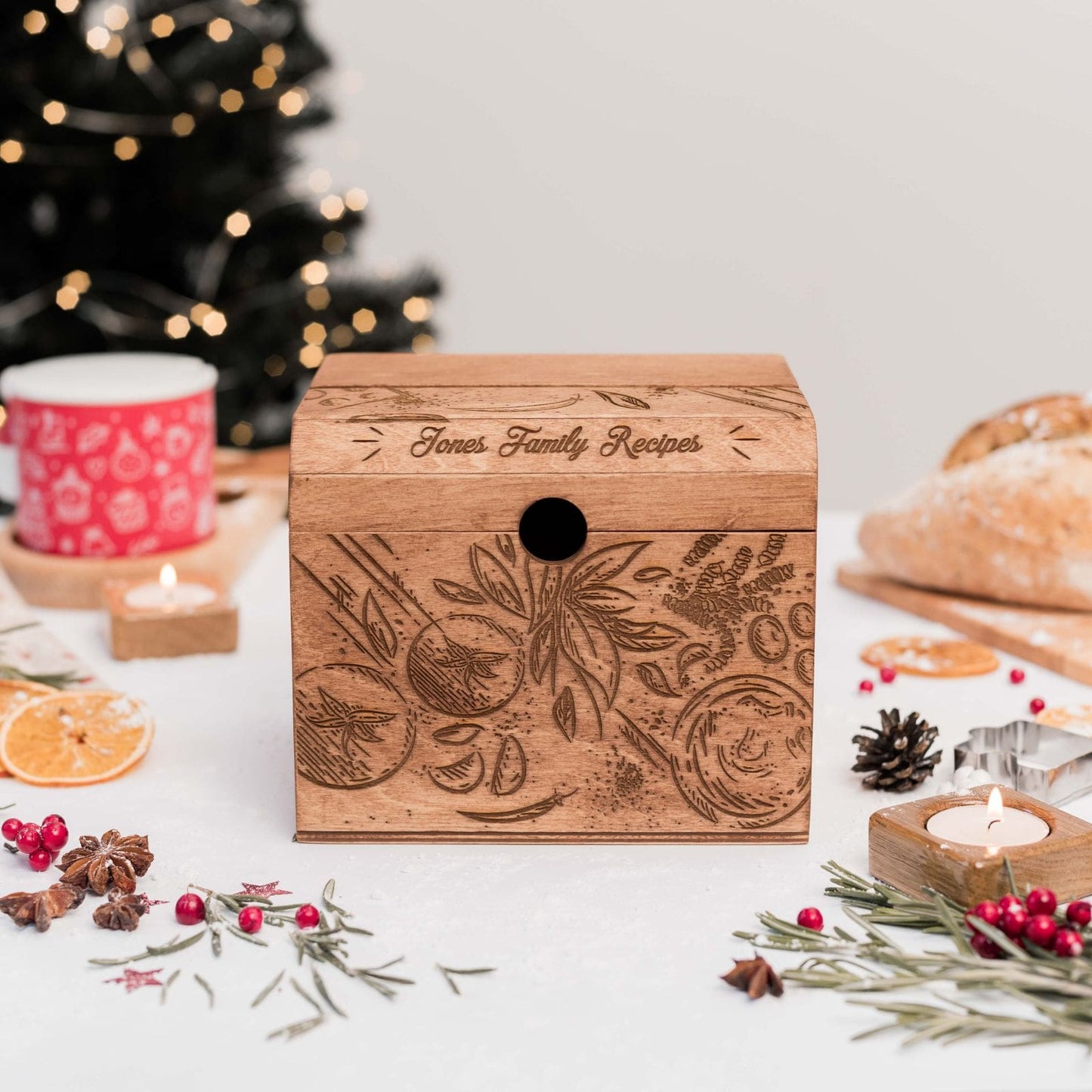Wooden Recipe Box – Tomatoes Design