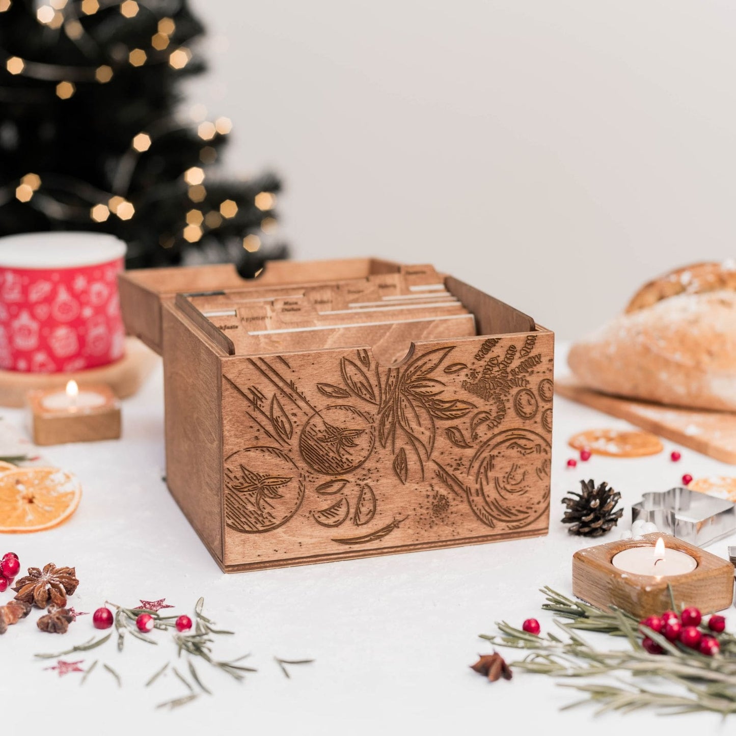Wooden Recipe Box – Tomatoes Design