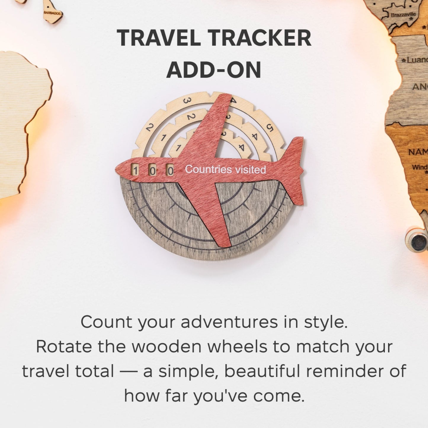 Travel Tracker 3D Wooden World Map – Fusion