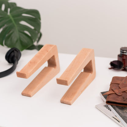 Dual Wooden Laptop Dock – Solid Wood