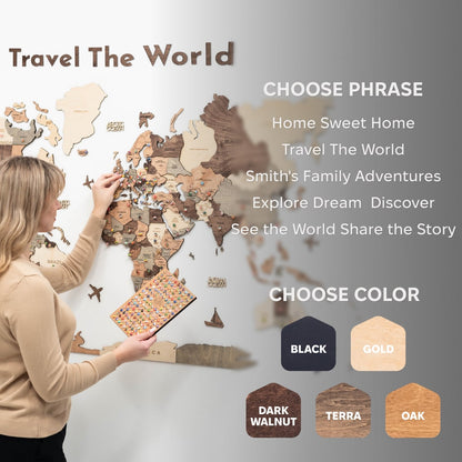 Wooden Map Quote Sign - Terra