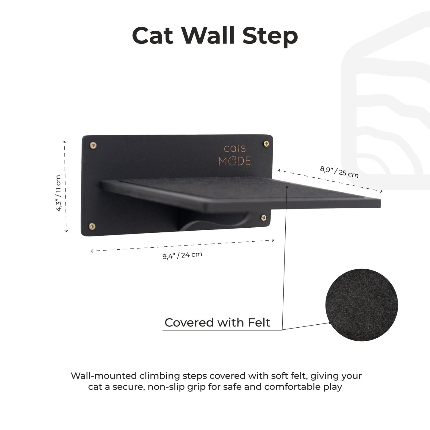 Wooden Decagon Step - Black