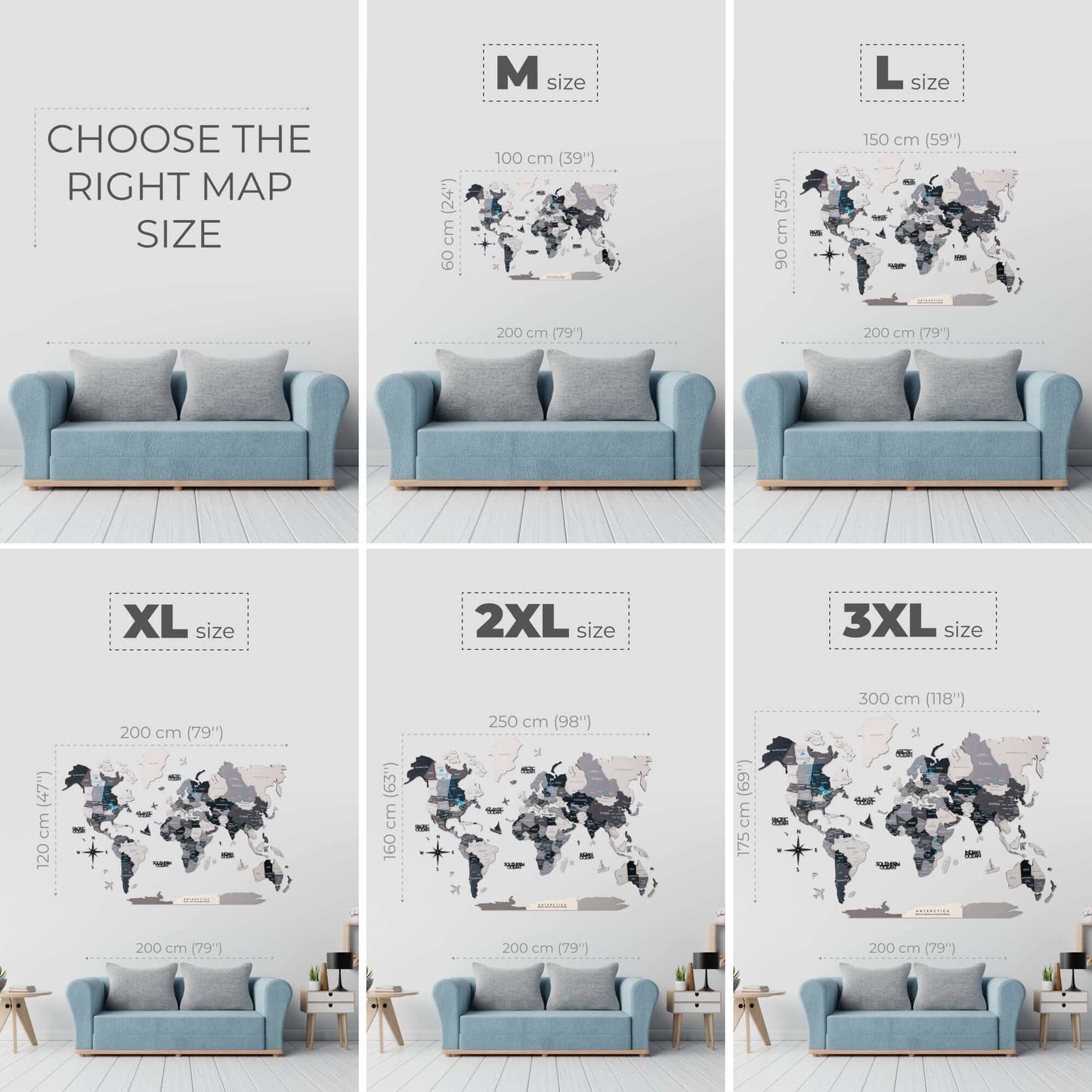 Bundle: Colored Map, Photo Frames, Flags and Airplanes Pins