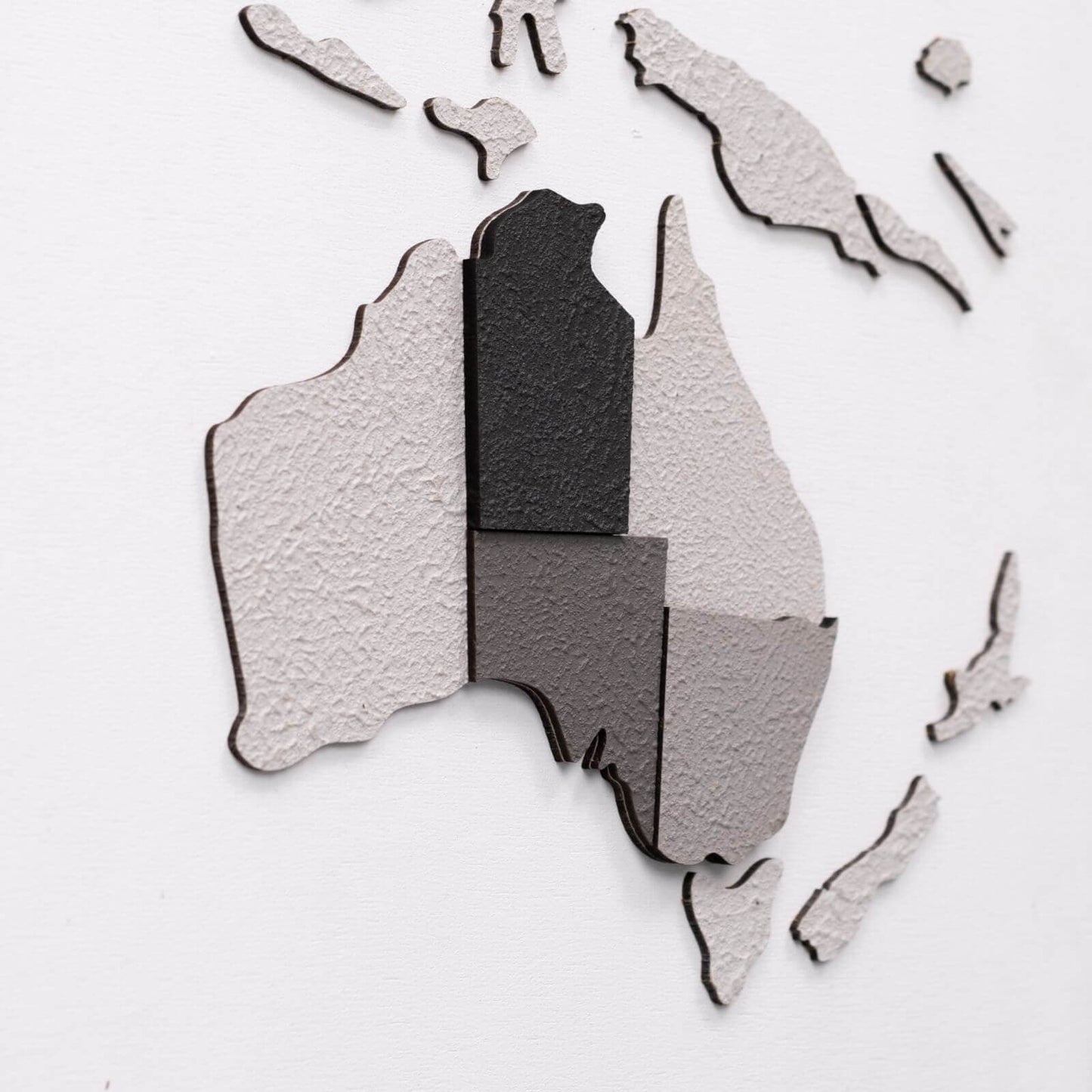 3D Wooden World Map Concrete