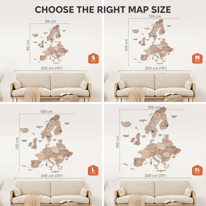 3D Europe Wooden Map Terra