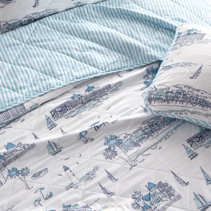 Coastal Toile Quilt Set - Cape Elizabeth Collection