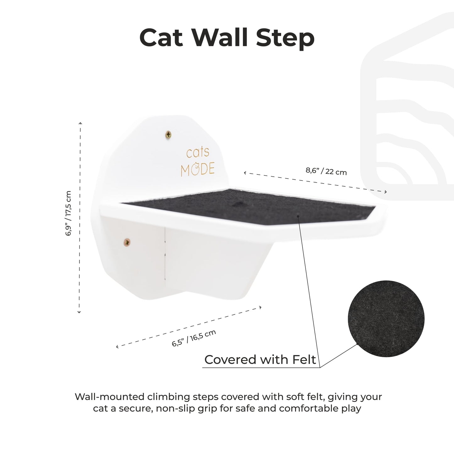 Wooden Hexagon Step - White