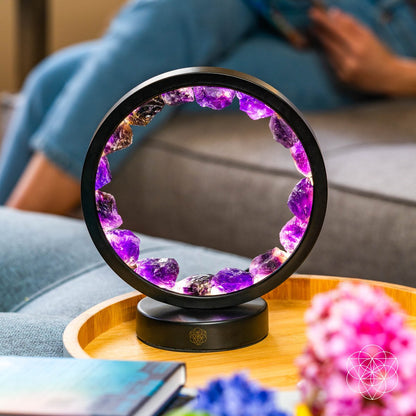 I Am At Peace - Spiritual Protection Amethyst Lamp