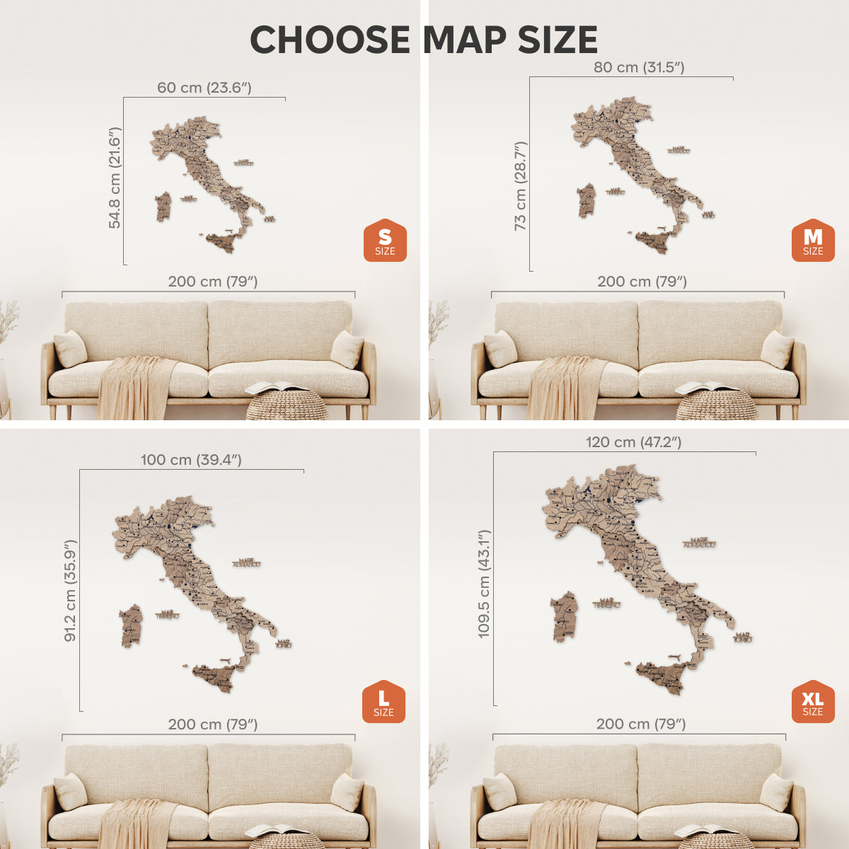 Wooden Map of Italy – Terra