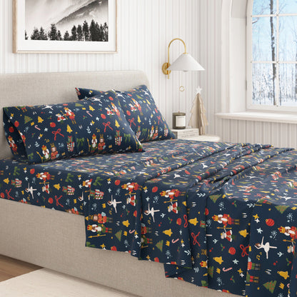 Turkish Cotton Christmas Flannel Sheet - Whittaker Collection