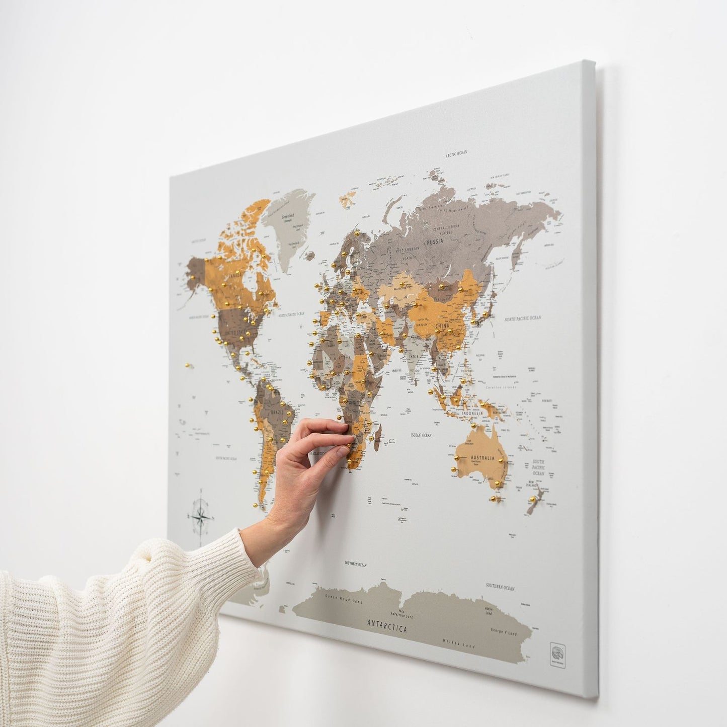 World Map on Canvas - Desert