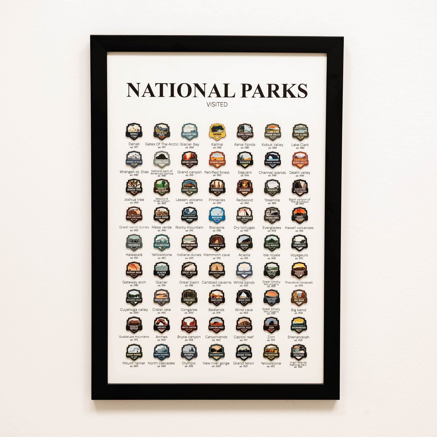 Poster Travel Tracker National Parks USA