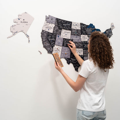 Wooden 3d Map of USA - Nordik