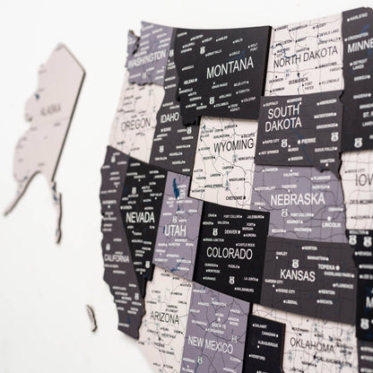 Wooden 3d Map of USA - Nordik