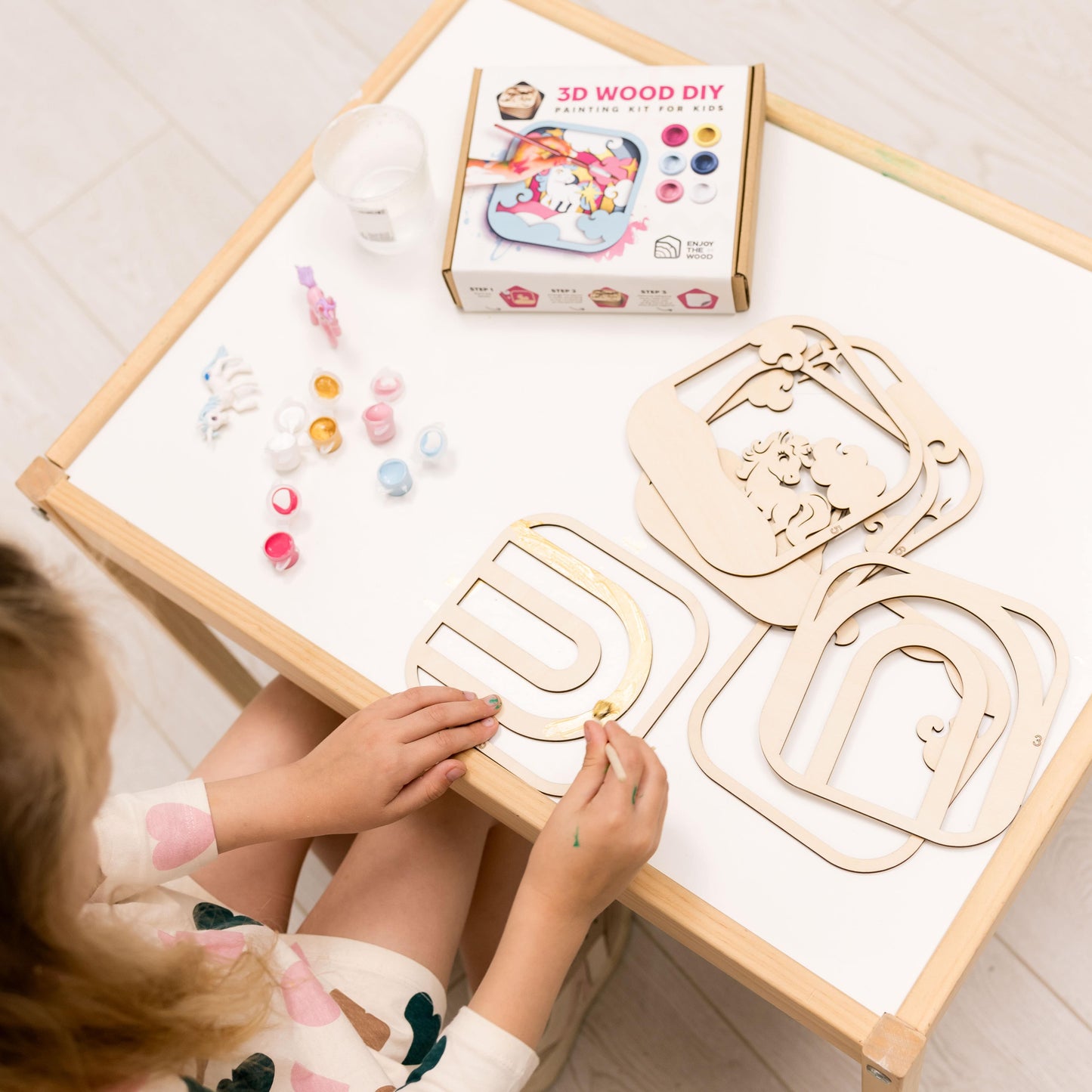 3D DIY Wood Painting Kit for Kids – Unicorn
