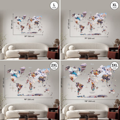 World Photo Map Pastel