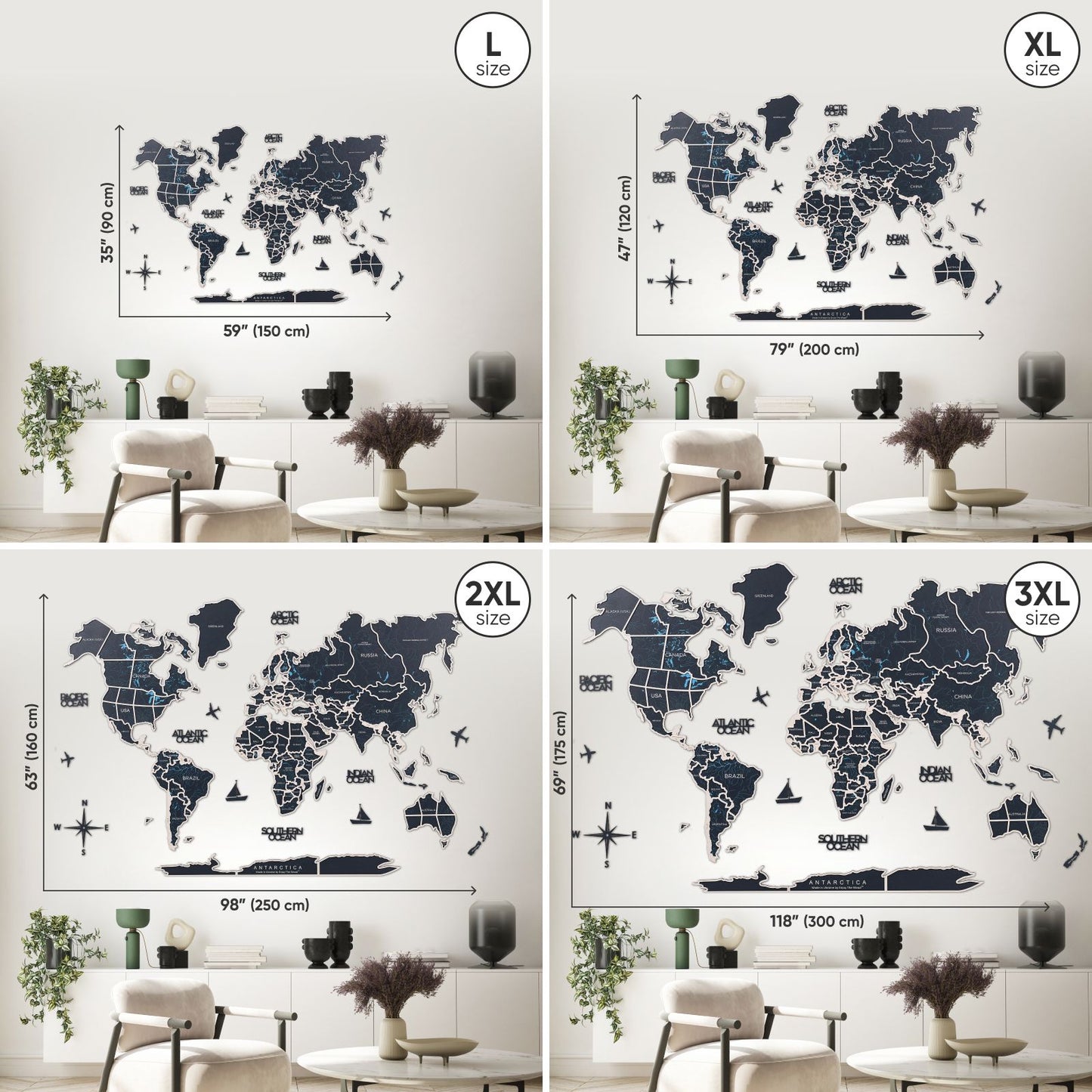 World Photo Map Midnight