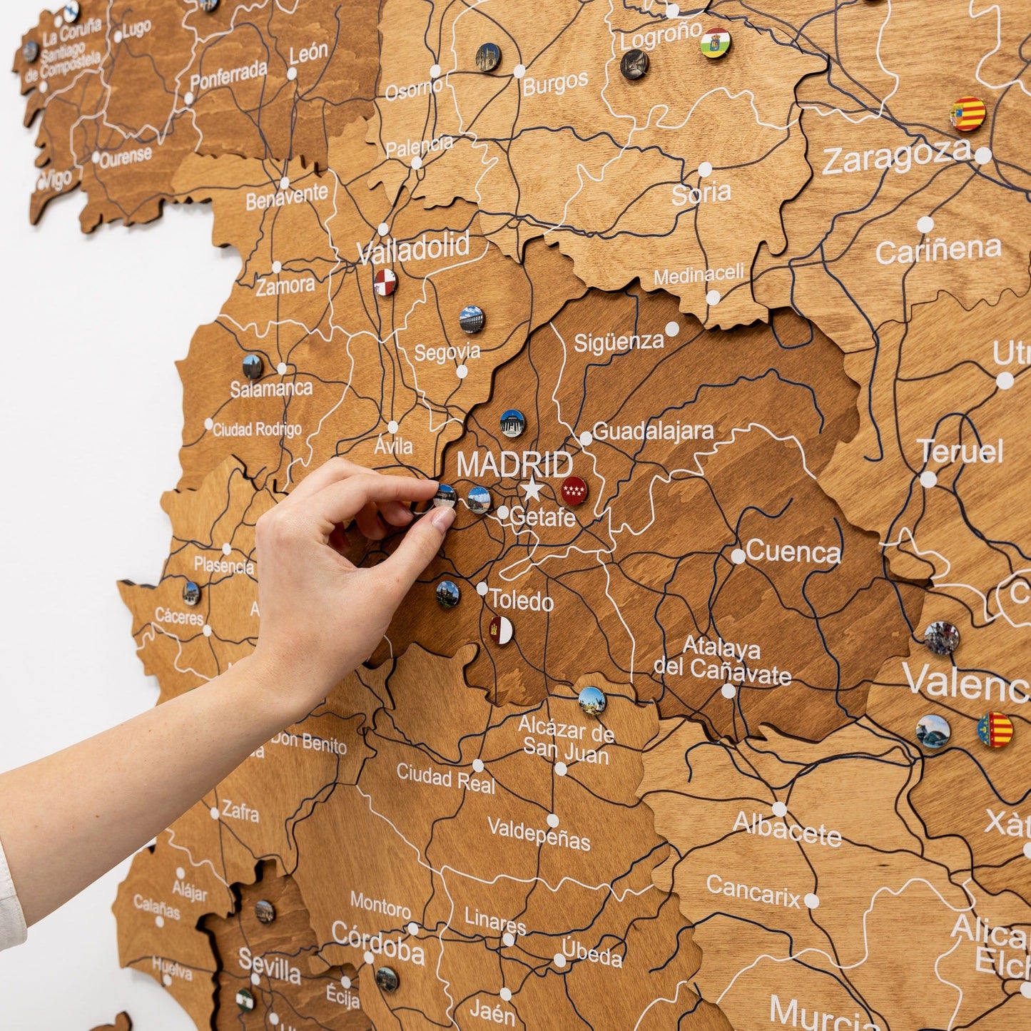 Wooden Map of Spain – Oak