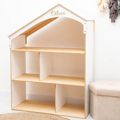 Wooden Dollhouse Bookshelf