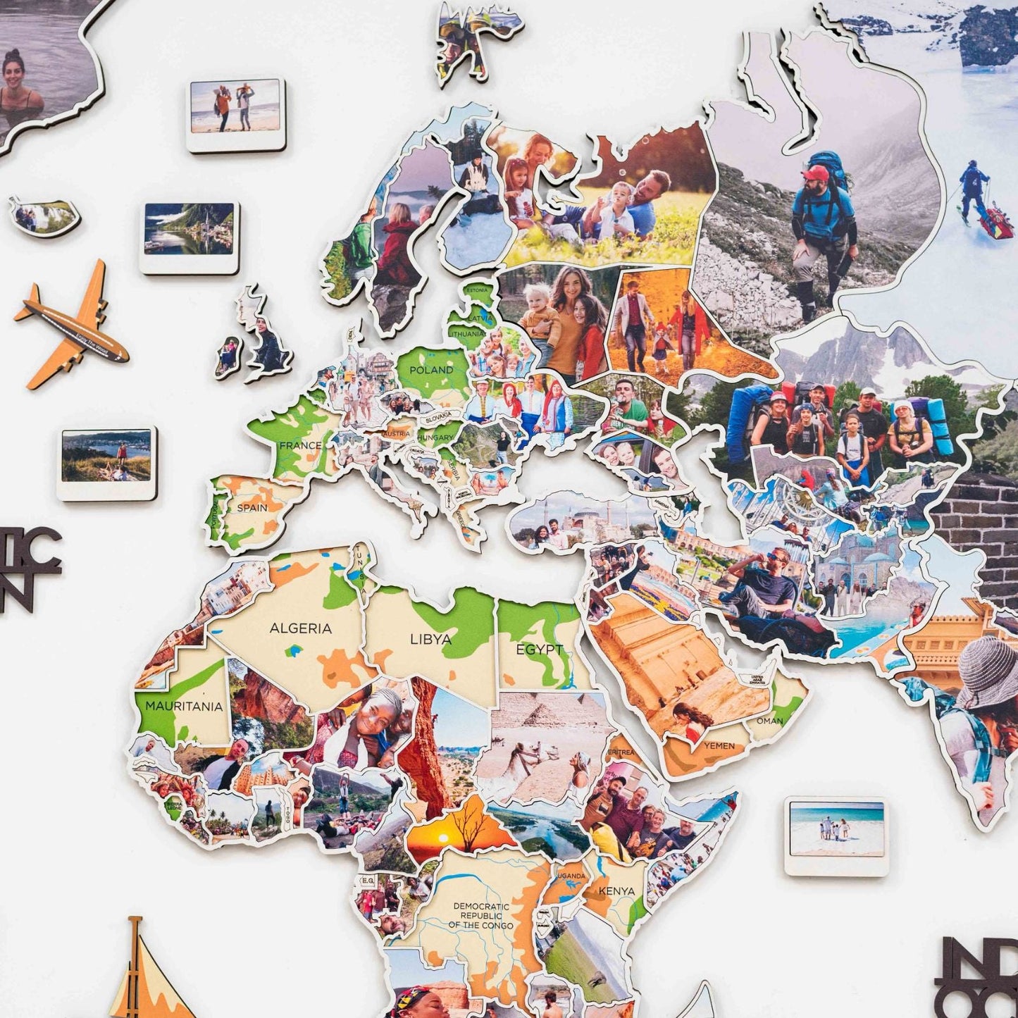World Photo Map Physical