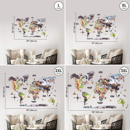 World Photo Map Physical